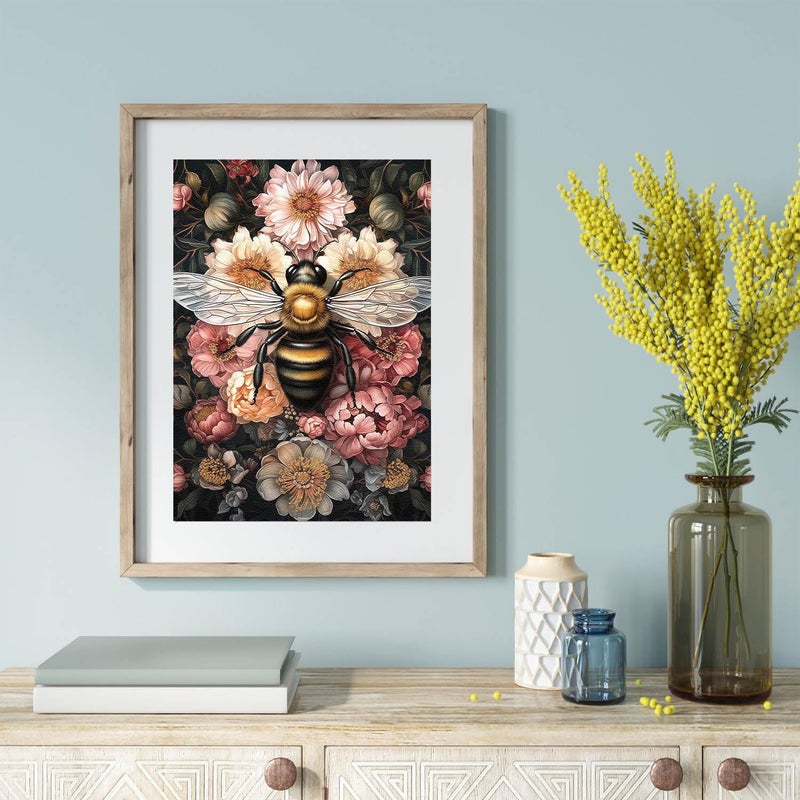 Legrace Bee Diamond Art Painting Kits for Adults - Full Drill Diamond Dots Paintings for Beginners, Flower Round 5D Paint with Diamonds Pictures Gem Art Painting Kits DIY Adult Crafts Kits 12x16inch - Image 3