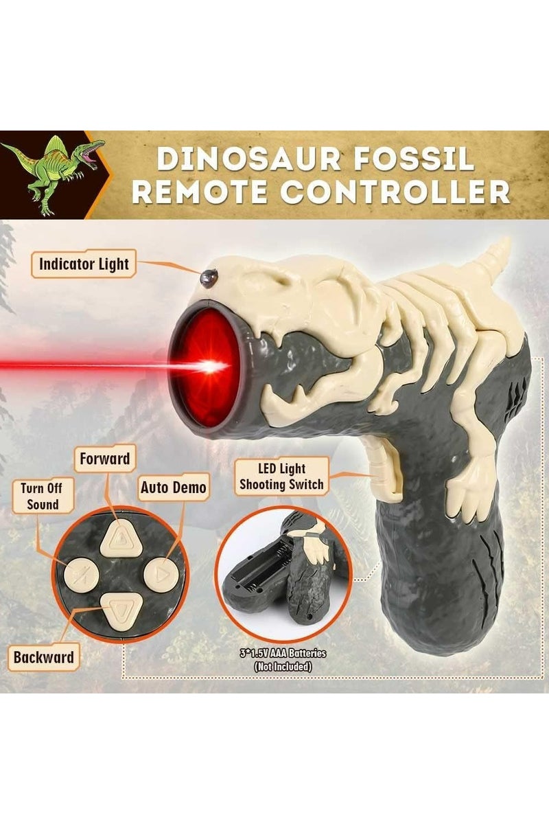 أوزيغالور لعبة ديناصور سبينوصور، روبوت ديناصور كهربائي قابل لإعادة الشحن مع صوت زئير وعينين LED، هدية تعليمية للأطفال الصبيان والبنات من عمر 3 سنوات فما فوق - Image 3