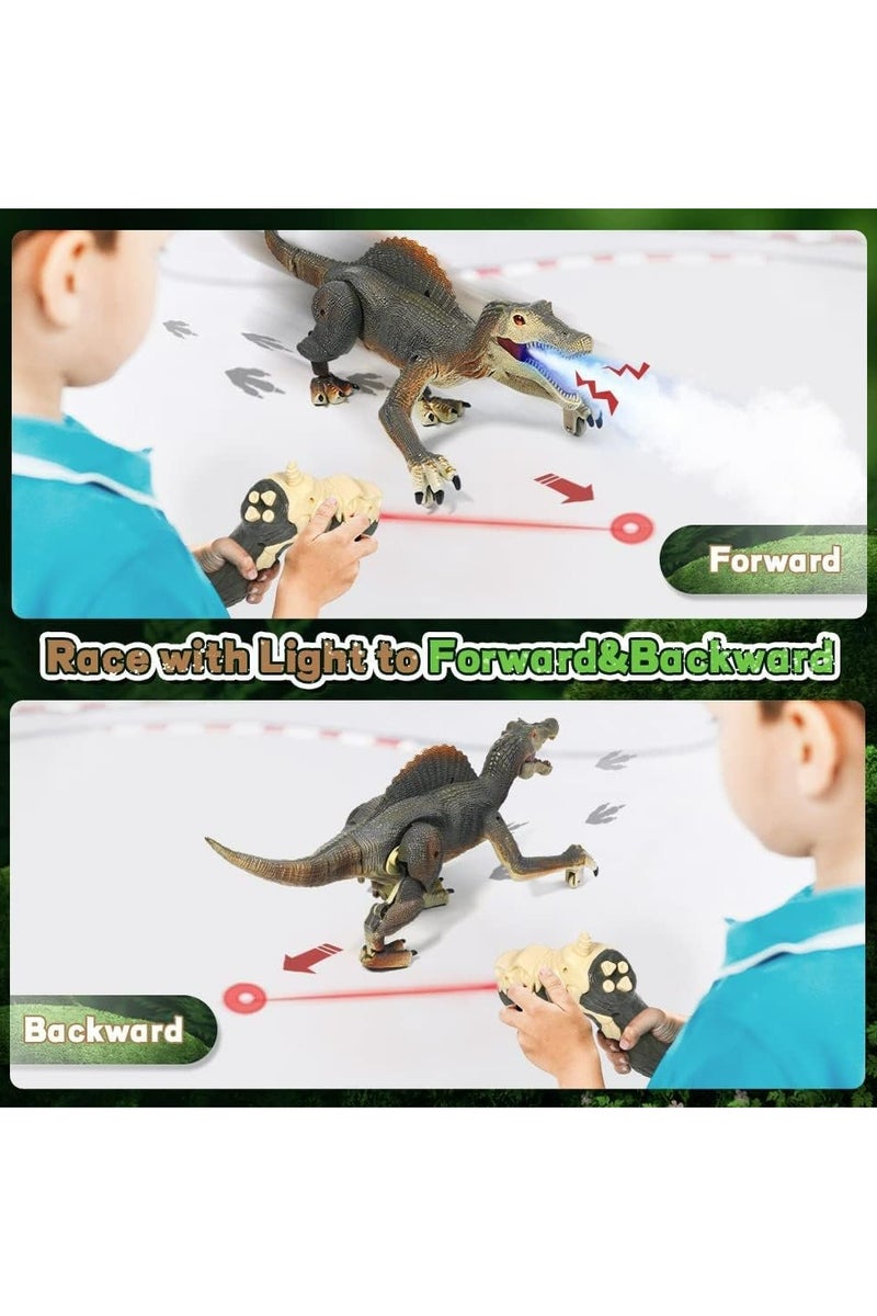أوزيغالور لعبة ديناصور سبينوصور، روبوت ديناصور كهربائي قابل لإعادة الشحن مع صوت زئير وعينين LED، هدية تعليمية للأطفال الصبيان والبنات من عمر 3 سنوات فما فوق - Image 4