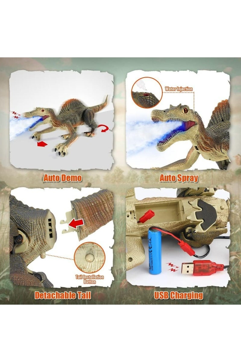 أوزيغالور لعبة ديناصور سبينوصور، روبوت ديناصور كهربائي قابل لإعادة الشحن مع صوت زئير وعينين LED، هدية تعليمية للأطفال الصبيان والبنات من عمر 3 سنوات فما فوق - Image 5