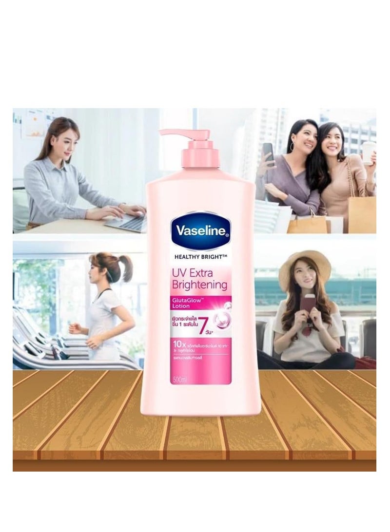 Vaseline VaselineHealthy Bright UV Extra Brightening Gluta Glow Body Lotion, 500ml - Image 5
