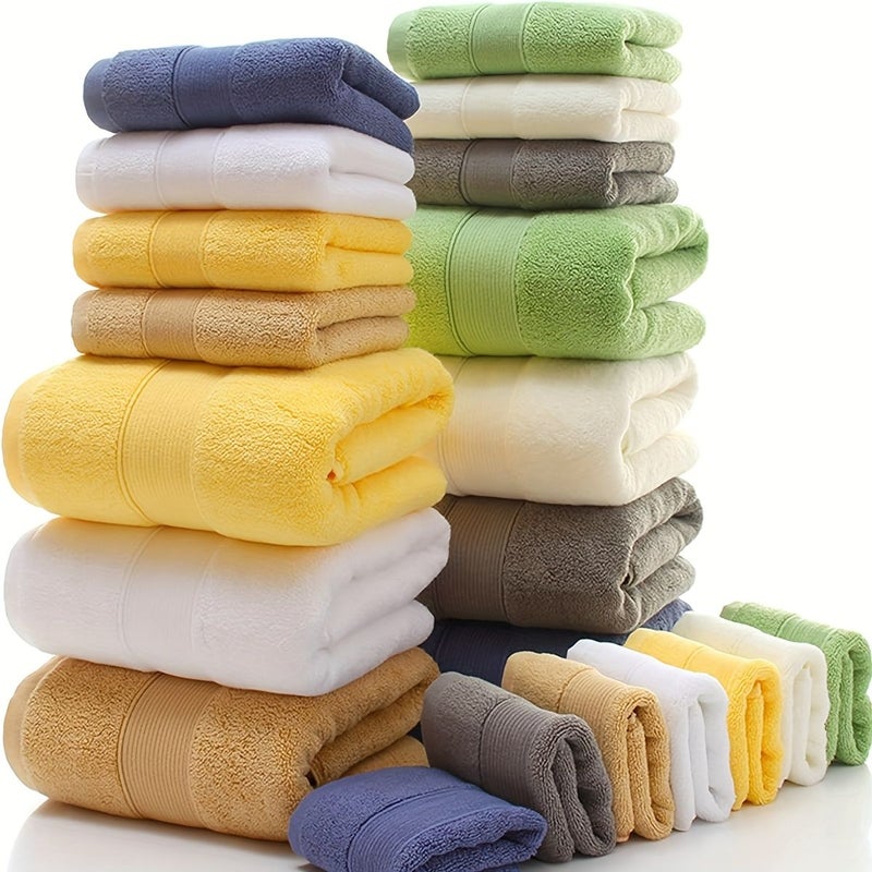 Yellow Three Piece Set Ultra Soft Quick Dry High Absorbent Geometric Pattern Embroidered Premium Bath Towel For Yoga Sauna Camping Home Machine Washable Durable Modern Design Spa Lovers Birthday Wedding Housewarming Gift - Image 5