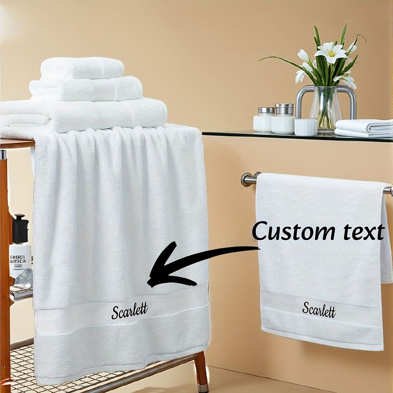 Yellow Three Piece Set Ultra Soft Quick Dry High Absorbent Geometric Pattern Embroidered Premium Bath Towel For Yoga Sauna Camping Home Machine Washable Durable Modern Design Spa Lovers Birthday Wedding Housewarming Gift - Image 1