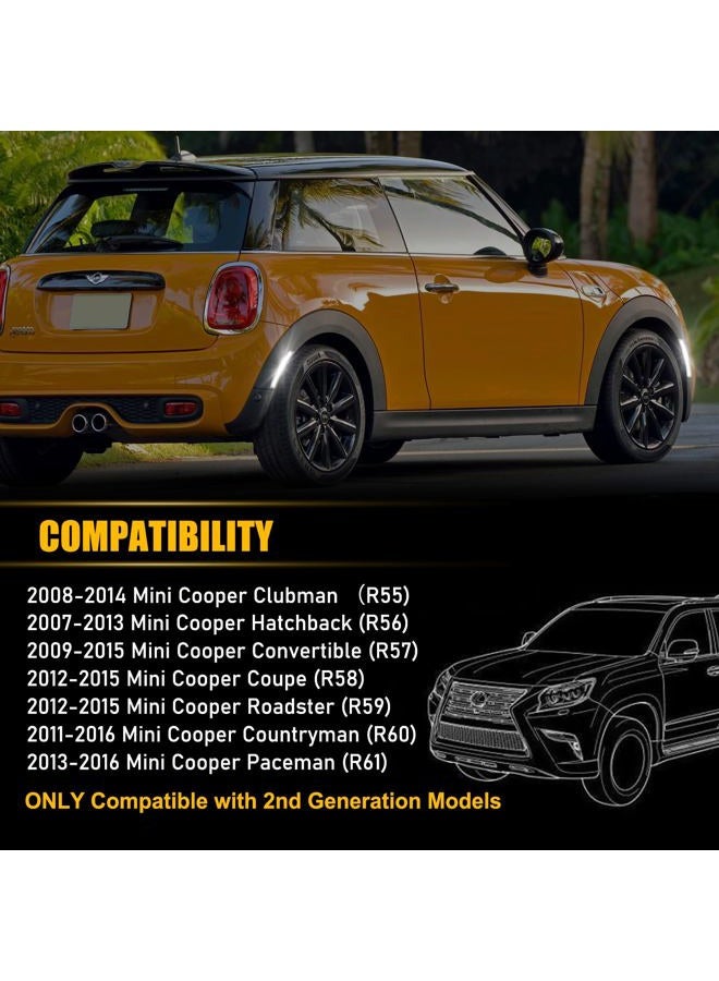 Gempro LED Side Marker Lights Front Rear Fender Marker Lamps for 2008-2014 MINI Cooper R55 R56 R57 R58 R59 R60 R61, Smoked Len - Image 2