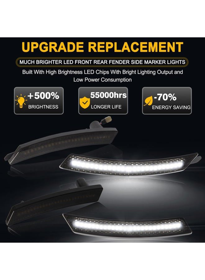 Gempro LED Side Marker Lights Front Rear Fender Marker Lamps for 2008-2014 MINI Cooper R55 R56 R57 R58 R59 R60 R61, Smoked Len - Image 3