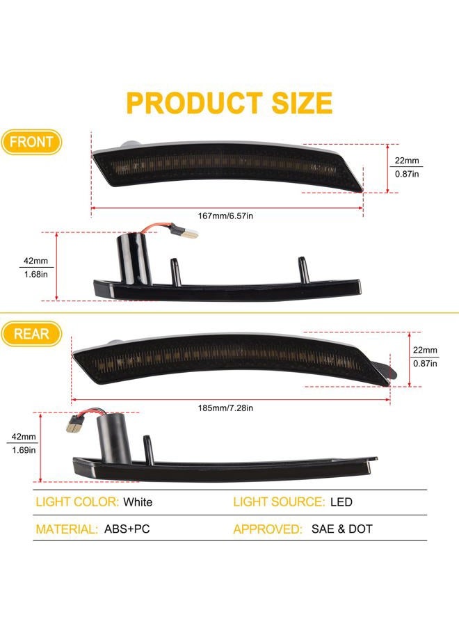 Gempro LED Side Marker Lights Front Rear Fender Marker Lamps for 2008-2014 MINI Cooper R55 R56 R57 R58 R59 R60 R61, Smoked Len - Image 5