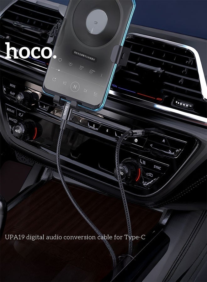 hoco. UPA19 digital audio conversion cable for Type-C (Type-C male connector to DC3.5 male connector, Black)  - Image 4