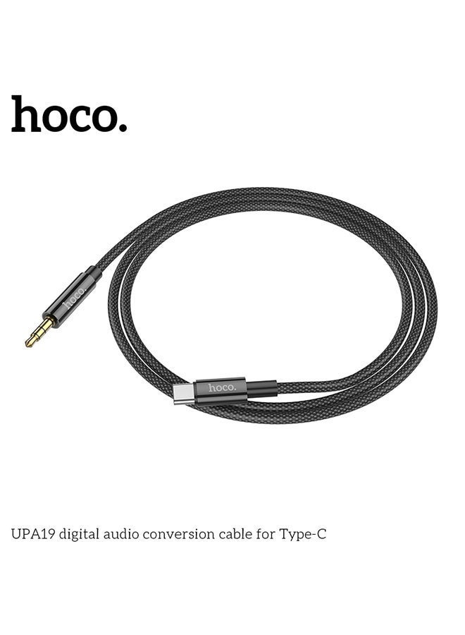 hoco. UPA19 digital audio conversion cable for Type-C (Type-C male connector to DC3.5 male connector, Black)  - Image 3