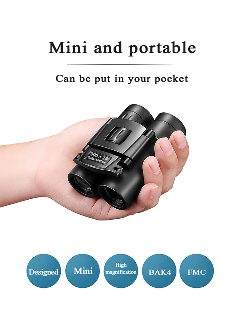 Generic HD Zoom Portable 900x25 Powerful Binoculars Long Range Bak4 Telescope Jumelles Folding Low Light Binoculars For Hunting Camping  - Image 2