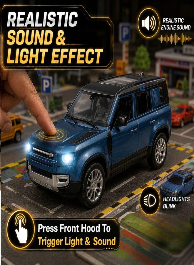 GRAPHENE 1:36 Scale Die Cast SUV Pull Back Toy Car for Kids Boys Girls 2+yrs Metal Miniature Model Openable Doors Light Engine Sound Friction Toy Vehicle Realistic Design Premium Collectible Toy Cars - Image 2
