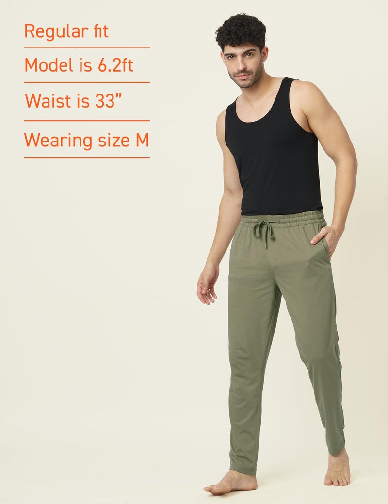 DAMENSCH Mens Regular Fit Statement Jersey Track Pants| Soft Prima Jersey Track Pant for Men-Pack of 1-Moss Green-M - Image 3