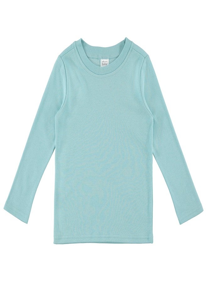 Cudlie 5-Pack Infant Girl Long Sleeve Shirt - Basic Baby Tees, Blouses, Pajama Tops - Solid Polka Dot & Printed Tshirts, 12M, Burgundy, Coral Blue, Heather Light Grey, Yellow Polka Dot, Pink Kind - Image 4