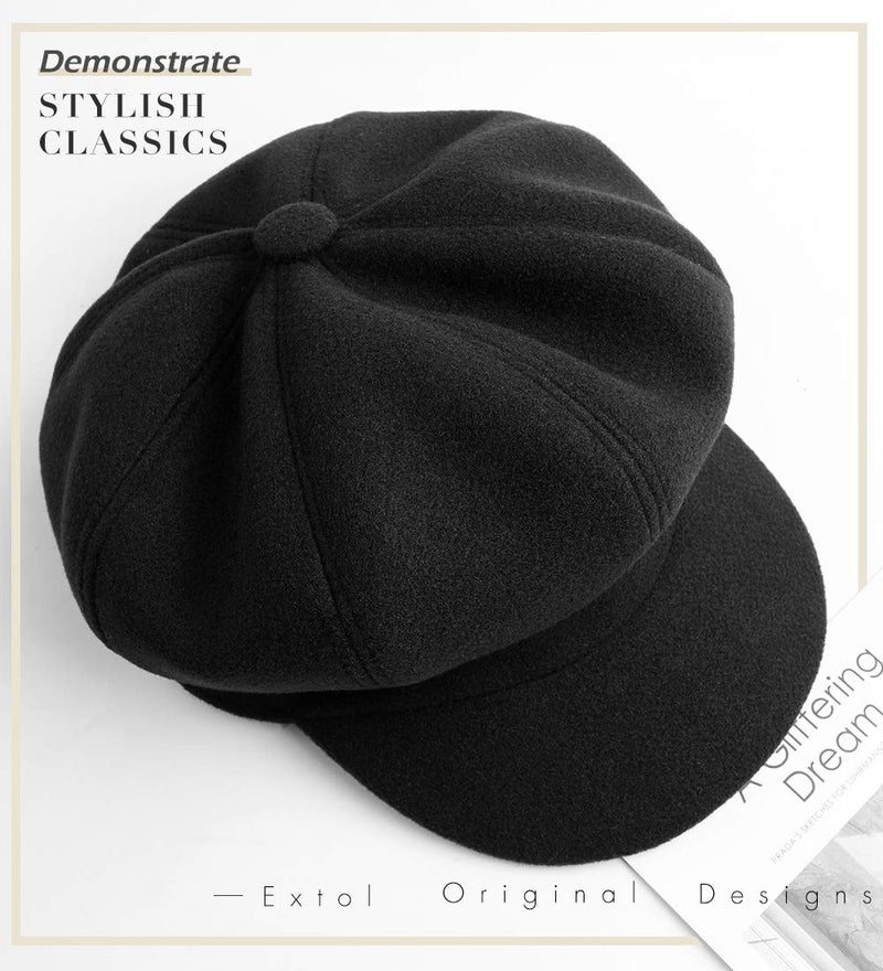 Sumolux Women Beret Cap Newsboy Hat French Wool Classic Autumn Spring Winter Hats - Image 5