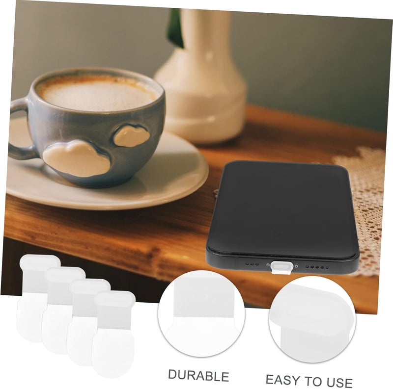 Mikinona 4Pcs Charging Port Protector Plugs Transparent Self Adhesive Cover for Type C Devices Durable Dust and Water Stain Prevention for Mobile Phones and Accessories - Image 4