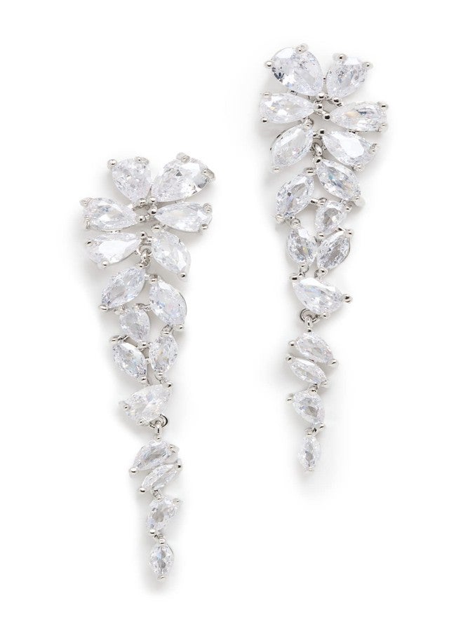 SHASHI Women's Estelle Earrings, White Gold, One Size - Image 1