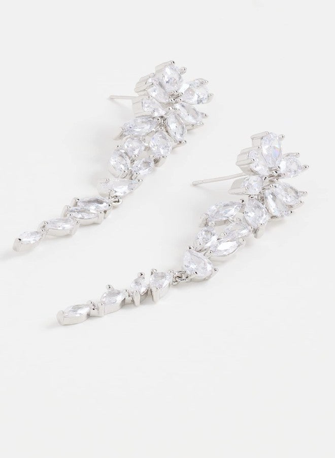 SHASHI Women's Estelle Earrings, White Gold, One Size - Image 3
