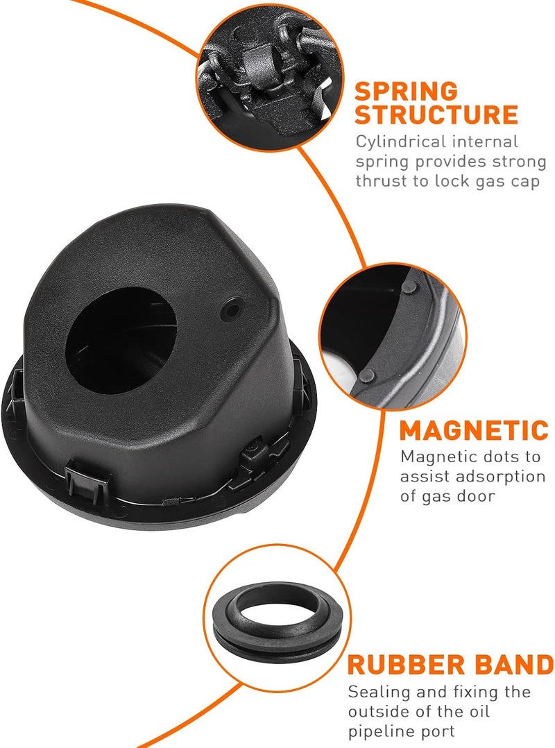 Savadicar Gas Cap Cover for Jeep Wrangler JL JLU 2018-2025 - Black ABS & Aluminum Alloy - Image 4