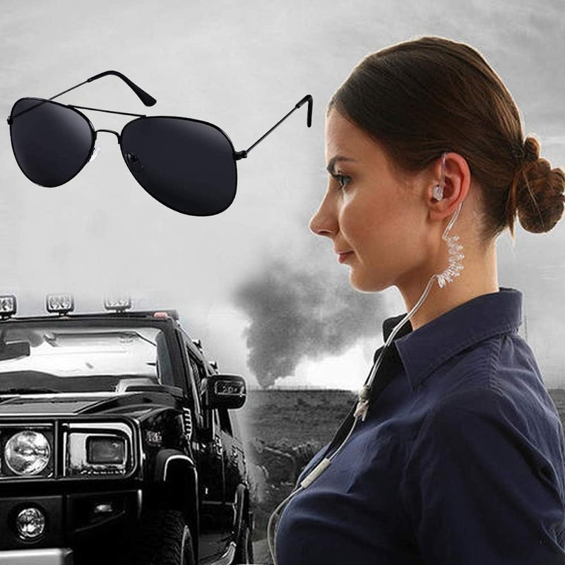 Twdrer 2-Piece Spy Agent Costume Set with Earpiece & Sunglasses, Secret Service Security Guard Accessories for Men Wome, Halloween Cosplay Party - Image 5