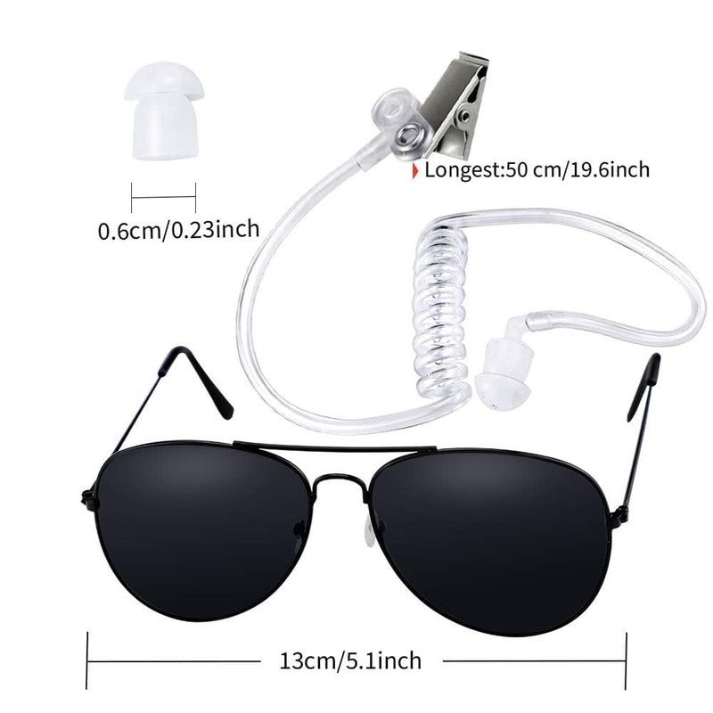 Twdrer 2-Piece Spy Agent Costume Set with Earpiece & Sunglasses, Secret Service Security Guard Accessories for Men Wome, Halloween Cosplay Party - Image 2