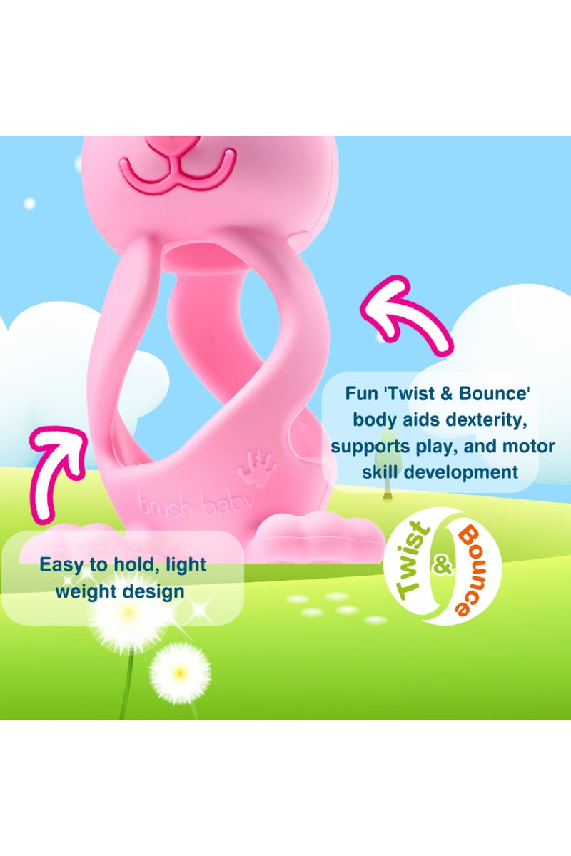 Brush-Baby Bobbie Bunny Silicone Baby Teether Toy | BPA Free | Soft Food-Grade Silicone | 0–3 Years - Image 4