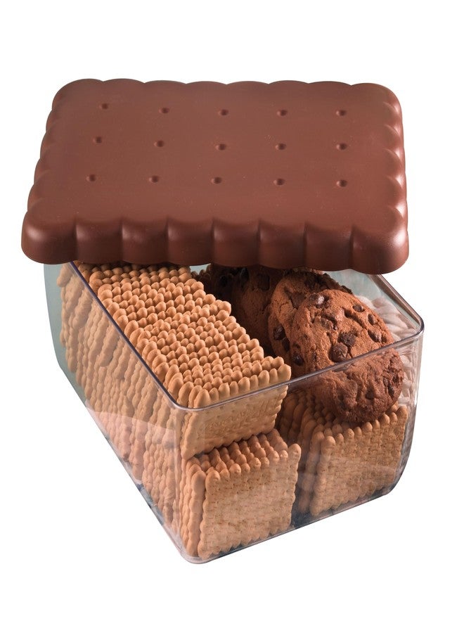 Snips 077120 Airtight Stackable Storage Container for Crackers & Cookies, Rectangle, Brown/Clear - Image 1