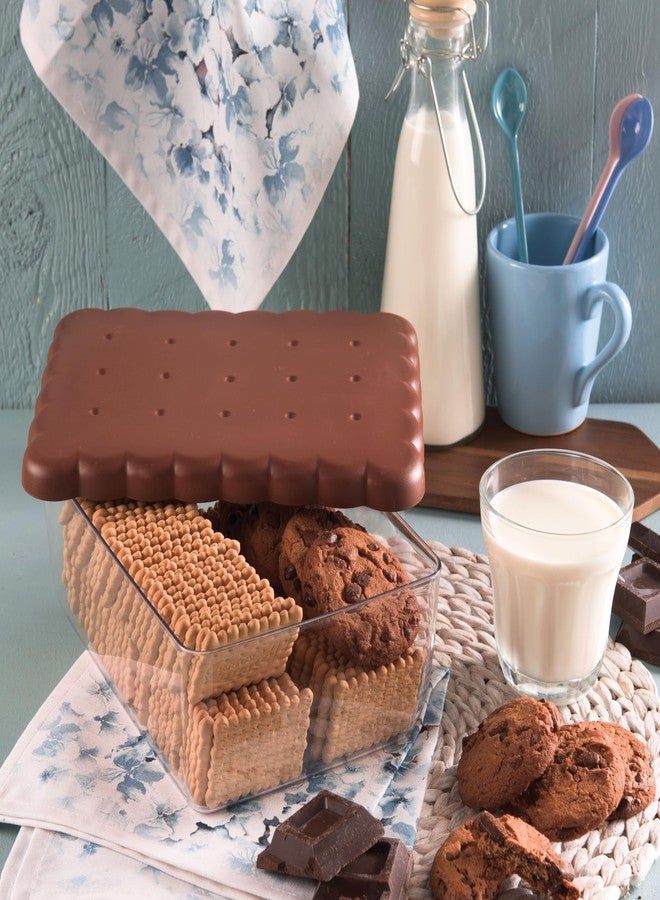 Snips 077120 Airtight Stackable Storage Container for Crackers & Cookies, Rectangle, Brown/Clear - Image 3