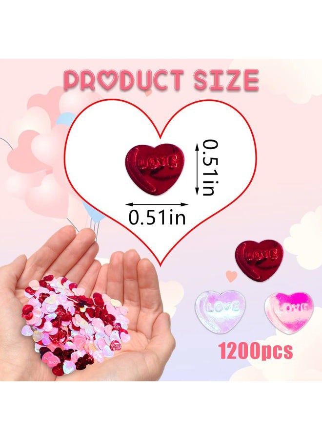 Heureppy 600 Pieces Valentine's Day Confetti Rose-gold Red Heart Confetti Valentines Decor Sequin Paper Confetti for Wedding Anniversary Engagement Bachelorette Party Favor Table Valentine's Day Decorations - Image 3