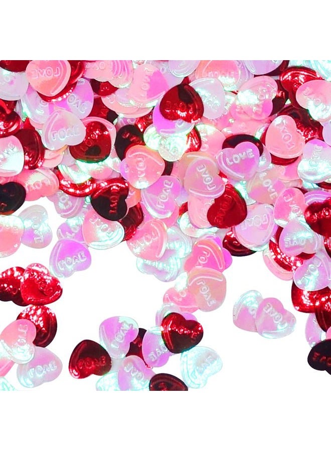 Heureppy 600 Pieces Valentine's Day Confetti Rose-gold Red Heart Confetti Valentines Decor Sequin Paper Confetti for Wedding Anniversary Engagement Bachelorette Party Favor Table Valentine's Day Decorations - Image 2