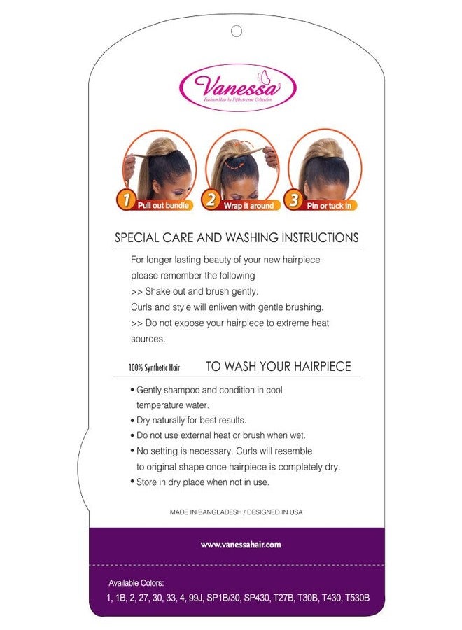 VANESSA Express Curl Medium Short Length Curly Wavy Style Synthetic Drawstring with Bundle Wrap - STB MEDOW (1B) - Image 5