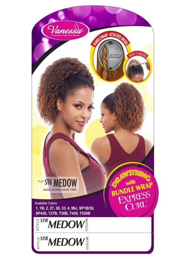 VANESSA Express Curl Medium Short Length Curly Wavy Style Synthetic Drawstring with Bundle Wrap - STB MEDOW (1B) - Image 4