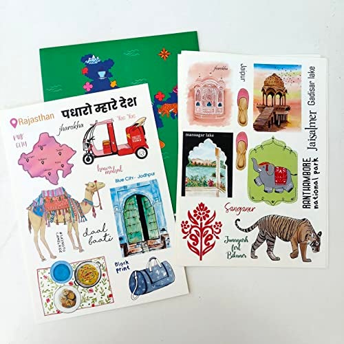anujarusiya Indian City Journal Stickers of - Goa, Rajasthan, Ladakh, Pondicherry & Auroville |135 Matte Laminated Stickers | Packed in an Envelope | Wonderful Gift to Self(Paper)-Self-Adhesive - Image 5