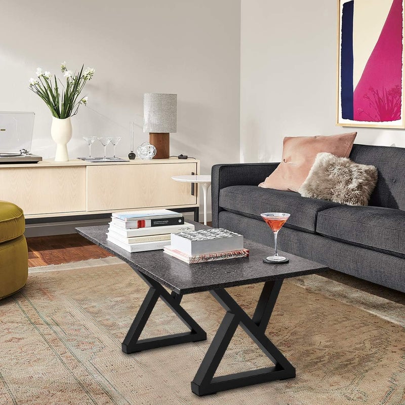HIRVALL Table Bench Legs 16 Table Legs SandGlass Shaped Industrial Metal Legs Set of 2 - Image 3