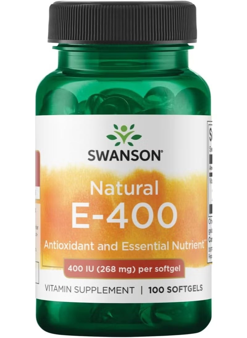 Swanson Natural Vitamin E 400 IU (268 mg) - 100 Softgels