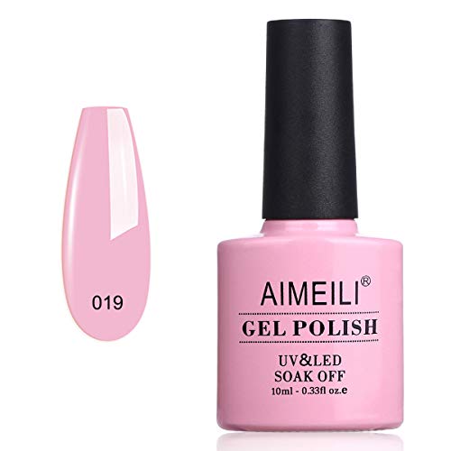 AIMEILI Soak Off U V LED Hema Free Pink Gel Nail Polish Cake Pop 019 10ml - Image 2