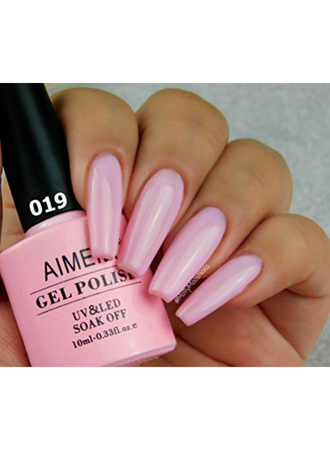 AIMEILI Soak Off U V LED Hema Free Pink Gel Nail Polish Cake Pop 019 10ml - Image 4