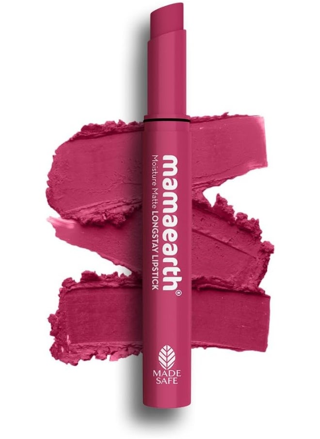 Mamaearth Moisture Matte Longstay Lipstick With Avocado Oil And Vitamin E For 12 Hour Long Stay 10 Pink Lemonade 2G  - Image 1