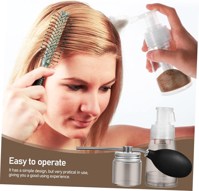 FOMIYES 2pcs Barber Powder Bottle Set 180ml Dry Powder Spray Hair Fiber Applicator Bottle Stylist Toner for Hair - Image 4