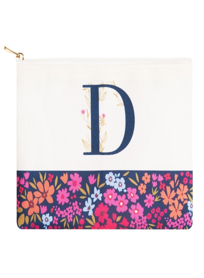 DOODLE Multifunctional Cosmetic Pouch|Pouch for Girls|Makeup Organizer|Toiletry Bag|Perfect for Daily Use, Vacation, Business Trip - (Monogram - D) - Image 1