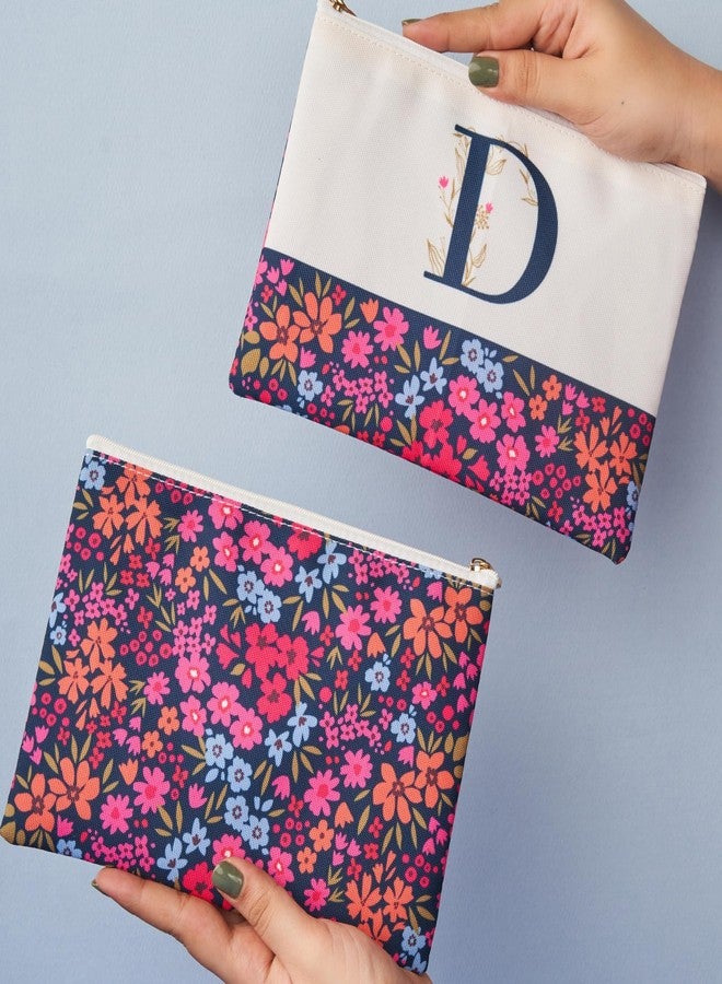 DOODLE Multifunctional Cosmetic Pouch|Pouch for Girls|Makeup Organizer|Toiletry Bag|Perfect for Daily Use, Vacation, Business Trip - (Monogram - D) - Image 5