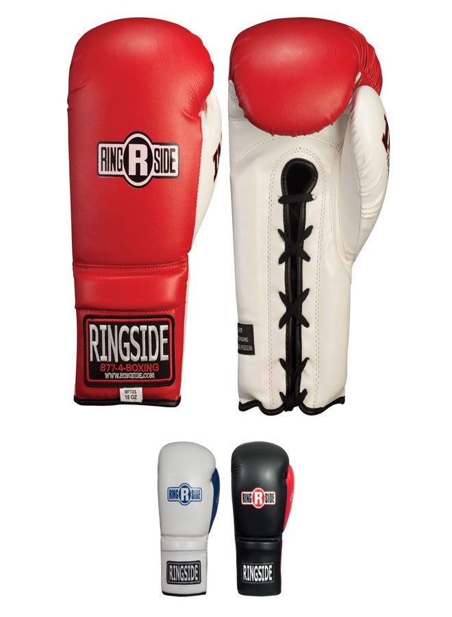 قفازات تدريب الملاكمة Ringside Lace IMF Tech، لون أحمر، 16 أونصة