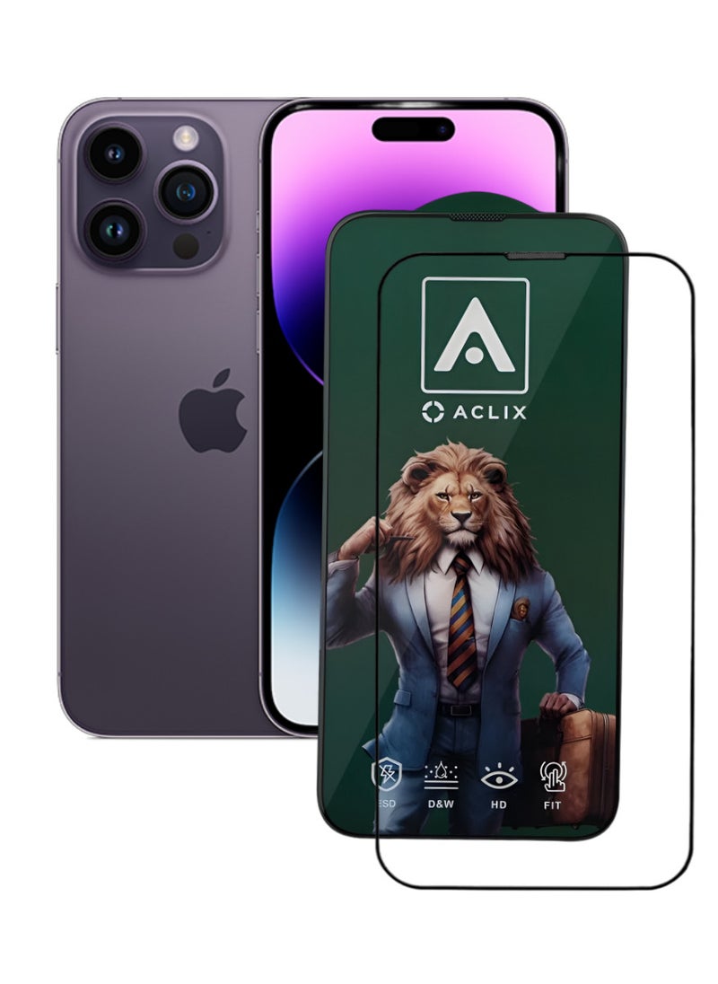 ACLIX Antistatic ESD Dustproof Premium Quality High Definition Tempered Glass Screen Protector Designed For  iPhone 14 Pro Max - Image 1