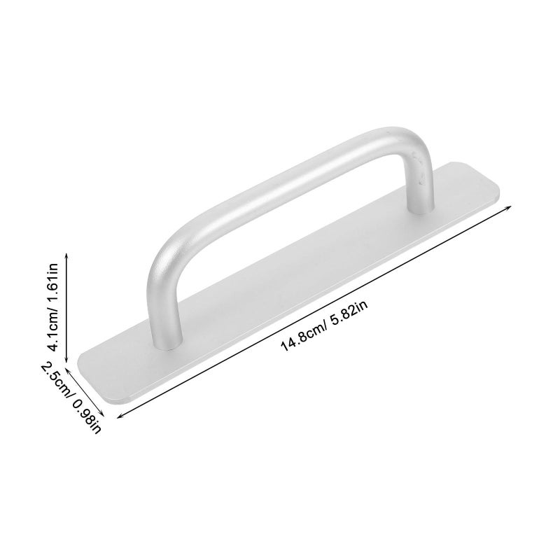 Aluminum Cabinet Door Handles 148mm Silver Adhesive Pulls For Wardrobe Kitchen - Image 3