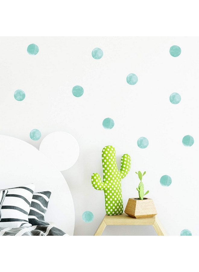 ROFARSO 120 Decals 2.2'' Cyan Polka Dots Wall Decals Stickers DIY Removable Peel & Stick Wall Art Decorations Home Decor for Nursery Bedroom Living Room Playing Room - Image 1