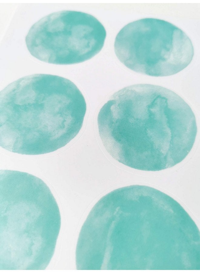ROFARSO 120 Decals 2.2'' Cyan Polka Dots Wall Decals Stickers DIY Removable Peel & Stick Wall Art Decorations Home Decor for Nursery Bedroom Living Room Playing Room - Image 3