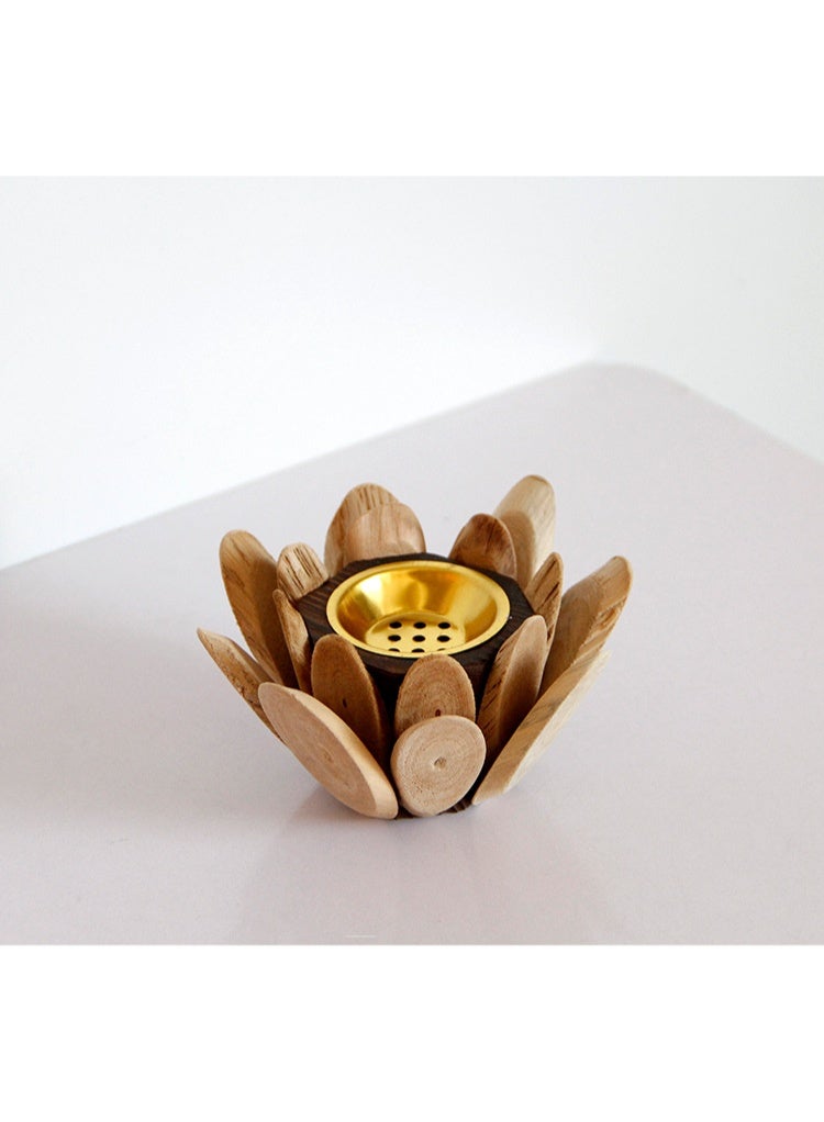 Simple Modern Golden Metal Ceramic Combination Incense Burner - Image 5