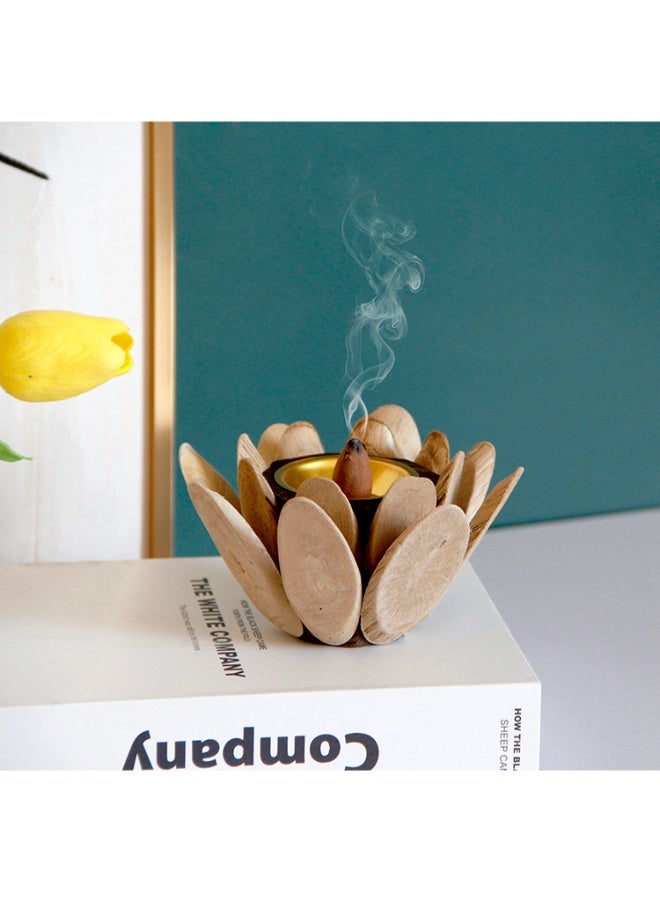 Simple Modern Golden Metal Ceramic Combination Incense Burner - Image 3