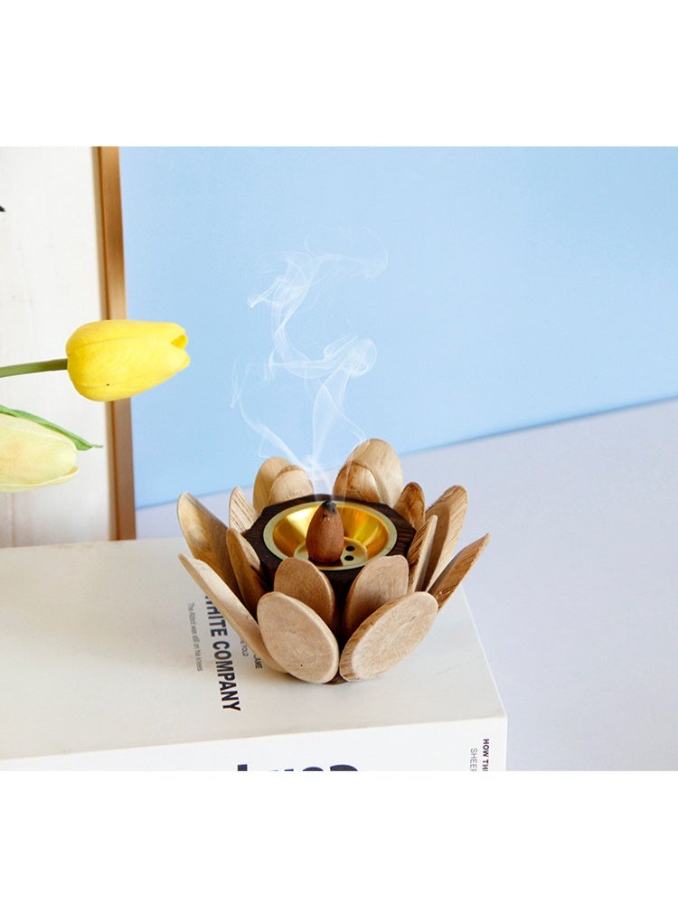 Simple Modern Golden Metal Ceramic Combination Incense Burner - Image 1