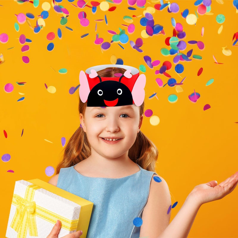 Jenaai 36 Pcs Valentine Love Bug Crown Crafts DIY Valentines Paper Crown Hats Making Kits DIY Classroom Activities for Valentine's Day Decor Event Theme Party Decorations - Image 5