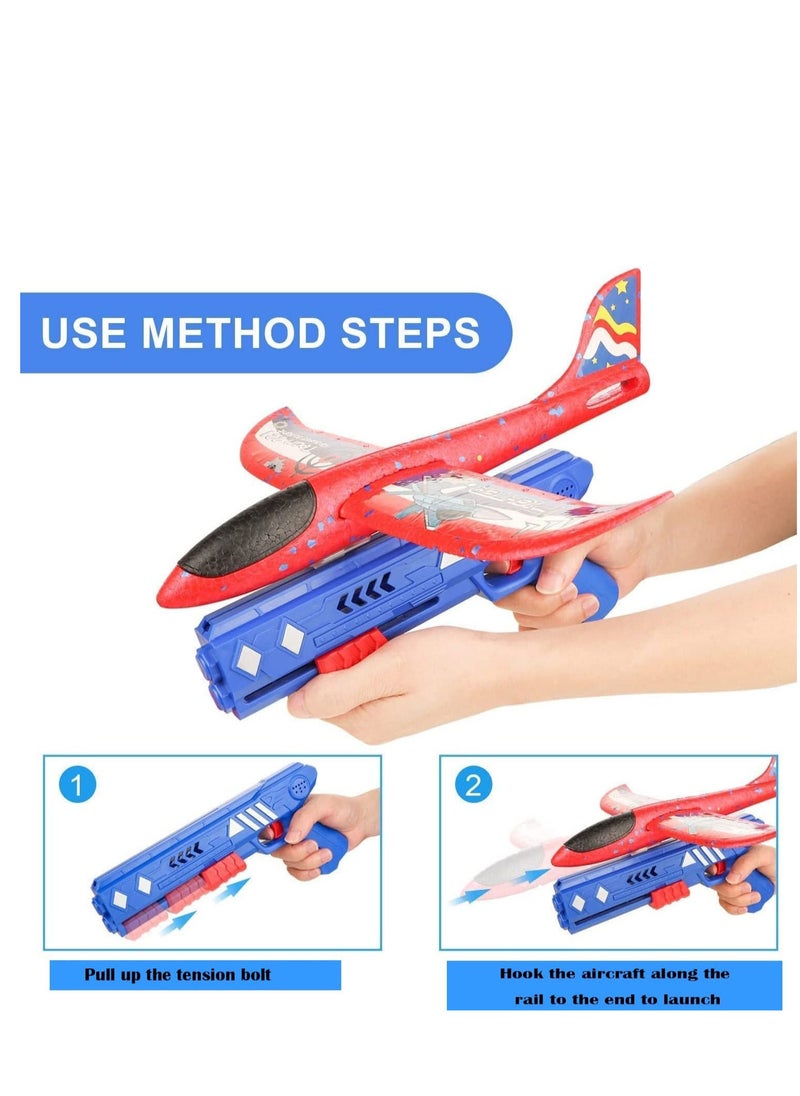 1 PC Airplane Outdoor Toys Kids Toy Airplane Launcher Toys Foam Glider Plane Flying Outdoor Shooting Toys Birthday Gift Toys for Kids Outdoor Sport Toys Party Favors In Multicolor  - Image 3