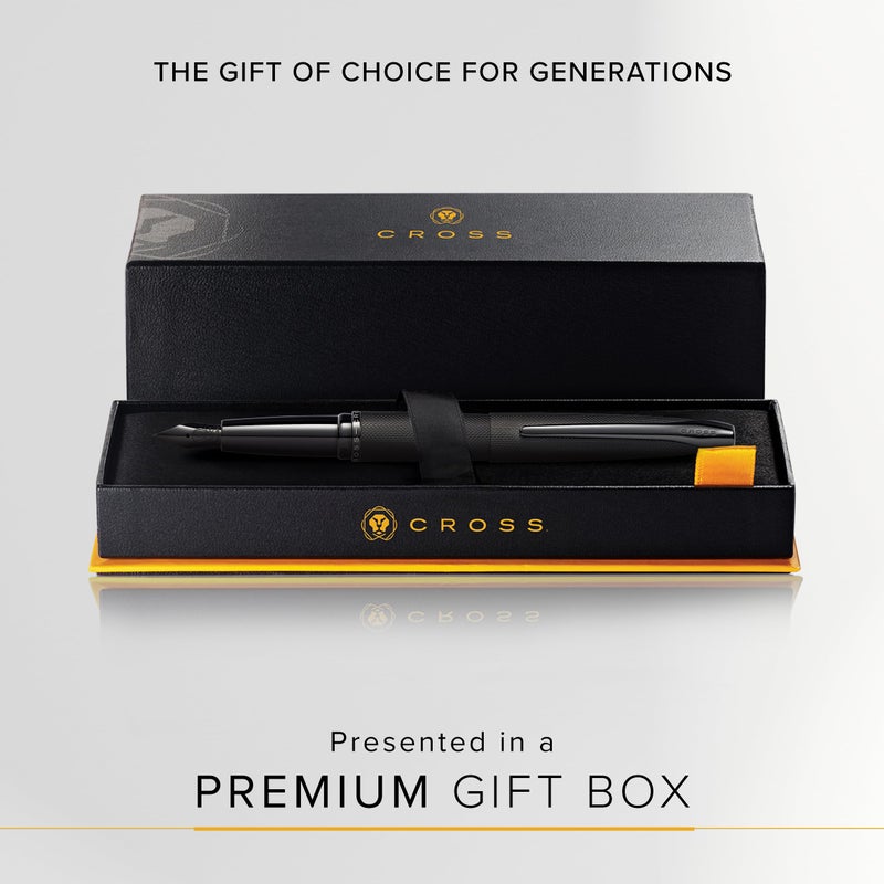Cross ATX Refillable Fountain Presented in a Luxury Gift Box - Medium Point, Black Ink, Sandblasted Black - Image 5
